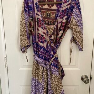 Silk and poly Wrap Dress size R